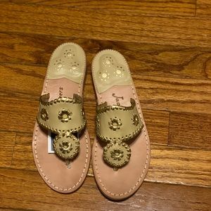 Jack Rogers Gold Leather sandal size 5 NWT